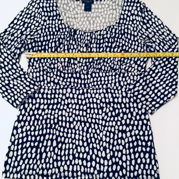 Ann Taylor Black & White Ruched Top Small - Picture 4 of 8